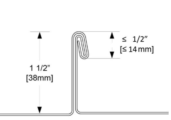 1 1/2 Inch Double-Fold Standing Seam