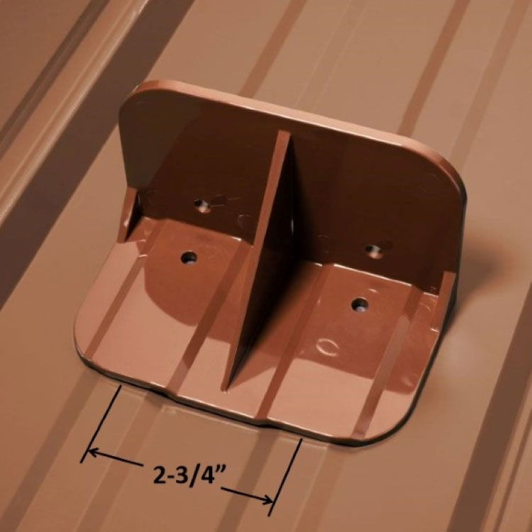 Sno-Safe Wide Mansard Brown Snow Guard on Ribbed Metal Panel
